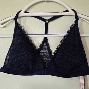 Victoria's Secret | Navy Lace Front Close Bralette Size Large